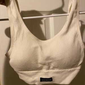 Lucky Brand Cream Ribbed Top/ Bra